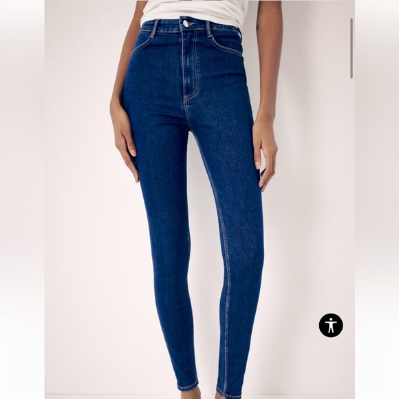 Zara Trafaluc Denim Collection Dark Blue Skinny Jeans - Picture 1 of 12